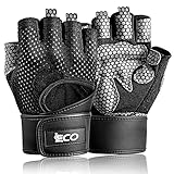 iECO Fitness Handschuhe Trainingshandschuhe mit Handgelenkstütze für Herren und Frauen, Sporthandschuhe für Training, Krafttraining, Bodybuilding, Gewichtheben, Klimmzüg