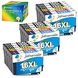 Jettruemedia 16XL Tintenpatronen kompatibel mit Epson Workforce WF-2010 WF-2510 WF-2520 WF-2530 WF-2540 WF-2630 WF-2650 WF-2660 WF-2750 WF-2760 (18 Stück)