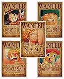 Anime Poster, One Piece Wanted Poster, Premium Poster Set,Poster Wandbilder,Poster Vintage,Kraftpapier Poster, Heimdekoration | Versand gerollt in stabilem Umk