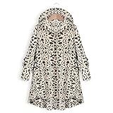 Damen Übergroße Taschenjacke Knopf Plüsch Mäntel Fleece Hoodie Teddymantel Übergroße Oberbekleidung Winterjacken, weiß, 36