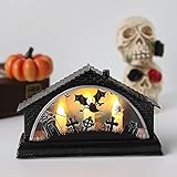 HeiHeiDa Halloween LED Kerzenlicht Häuser Flammenlose Miniatur Simulation Hauslampe, Halloween Harz Dekoration Lichter Party Atmosphäre Dekoration R