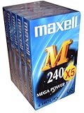 Maxell E 240 M VHS Videokassetten, 240 min, 5 Stück