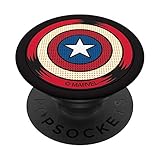 Marvel Captain America Shield Halftone Retro Icon PopSockets PopGrip: Ausziehbarer Sockel und Griff für Handys/Tablets mit Tauschbarem Top