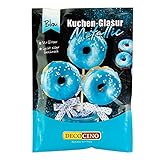 Decocino MetallicKuchenglasur Blau – fertige KuchenGlasur zum Anrühren für Torten Cupcakes und Cake Pops – ohne Palmöl und laktosefrei, 65 g