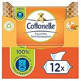 Cottonelle Feuchtes Toilettenpapier, Mein Spa Erlebnis - Kaschmir und Orangenöl, Biologisch Abbaubar, Plastikfrei, Wiederverschließbar, Vorteilspack, 12 x 42 Feuchttü