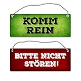 trendaffe - Bitte Nicht stören - Komm rein Wendeschild in Grün und Rot mit Kordel S