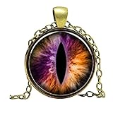 Lila Halskette Drachen Eye – Fantasy lila Eye Anhänger – Bild Schmuck Geschenke für Frauen Charm Geschenk