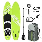 FBSPORT Aufblasbares SUP Board, Stand Up Paddle Board 15 cm Dick, Stand Up Paddling Board Set mit Paddel und Komplettem Zubehör, Paddle Board für alle Schwierigkeitsgrade, Surfboard Länge-320CM