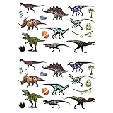 Oblique Unique® Kinder Dino Tattoos 32 Stück Farbenfroh Temporär Dinosaurier Tattoo zum Spielen Spielspass für Jungs zum Kindergeburtstag