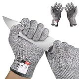 Fantasyon Schnitzhandschuh Kinder, Küchenhandschuhe mit Hoher Schnittschutz der Leistungsstufe 5 für 5-8 Jährige, Arbeitshandschuh Kinder Kleine Geschenke, Größe XS