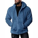 Xiart Herren Winterjacke Gefüttert Lammfell Winter Teddy-Fleece Jacke Bomberjacke Leder Fleecejacke Beiläufiger Plüschjacke Sport Hellbraun Wildleder Jacke Freizeitjacke Übergangsjack