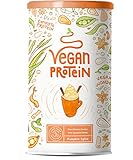 Vegan Protein PUMPKIN SPICE - Pflanzliches Proteinpulver aus gesprossten Reis, Erbsen, Chia-Samen, Leinsamen, Amaranth, Sonnenblumen- und Kürbiskernen - 600 G