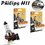 2x Philips H11 55W 12V PGJ19-2 12362PRB1 Original Vision +30% Weiß Ersatz langlebig Scheinwerfer Halogen Auto Lampe - E-geprü