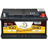 PKW Batterie 12V 100Ah 840A Adler Premium Autobatterie statt 80 85 90 92 95