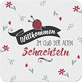 Gruss und Co Sheepworld, 46682 - Untersetzer, Willkommen im Club der Alten Schachteln, Kork, 9,5cm x 9,5