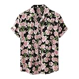 Herren Kurzarm Hawaiihemd Sommer Kurzarmhemd Freizeithemd Hawaii-Print Hemd Locker Hawaiian Strandhemd Bedrucktes Hawaii Print Männer Revers T Shirt für Urlaub