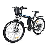 VARUN Faltbares E-Bike 26 Zoll Elektrofahrrad Mountainbike Klappbar Pedelec für Damen und Herren mit 250W Motor 36V 8 Ah Lithium-Ionen-Batterie Shimano  21-Gänge (Schwarz)