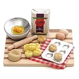 Puppenhaus Essen Set, 1/12 Gemischte Lebensmittel Puppenhaus Miniatur Kueche Eier Milchbrot An B