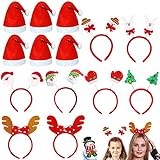 8 Arten Weihnachts Haarreif,6 Stück Weihnachtsmütze,Weihnachten Haarreif,Weihnachten Stirnband,Weihnachtsfeier Hut,Stirnbänder Partyhüte,Weihnachten Kopfbedeckung,Weihnachtsfeier Kostüm Party