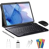 4G LTE Tablet PC 10 Zoll, Android 10.0 Zertifiziert von Google GMS, 3 GB RAM 32 GB ROM 8000 mAh Quad-Core, Dual Kamera Tablets Unterstützung WiFi,Bluetooth, GPS, OTG - Schw