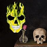 Mengove Metall Skelett Rose Dekoration Romantische Scary Skull Wand Halloween Valentinstag Totenkopf Maske Erwachsenen Horror KostüM Vollmaske SchäDel FüR Karneval Beweglicher Back