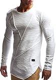 Leif Nelson Herren Pullover Hoodie Kapuzenpullover Sweatjacke Longsleeve Sweatshirt Jacke Basic Rundhals Langarm Oversize Shirt Hoody Sweater LN6323; Größe L; E