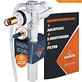 Universelles Füllventil / Schwimmerventil SEHR SCHNELL 3/8“ für Spülkasten WC [INKL. Dichtung + Filter + Anleitung] 1 Million Spülungen Mechanismus in Premium-Qualität für Horizontalen W