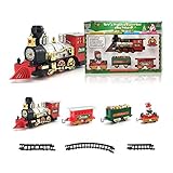 EAYOK Weihnachten Modell Bauset, Weihnachtsszenen Elektrischer Gleiszug Baukasten mit Sound und Licht, Weihnachten Bauset Kompatibel mit Leg