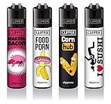 Clipper® Feuerzeuge Porn Slogan / 4er S
