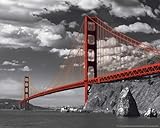 empireposter San Francisco Golden Gate Bridge Colorlight Mini Poster schwarz-Weiss Foto San Francisco USA 50x40