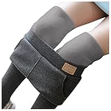 Gefütterte Leggings Damen mit Innenfleece High Waist Grosse Grössen Elastische Leggings Hosen Bequem Warme Strumpfhose Jogginghose Thermohose Fannyfuny