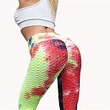 Qagazine Yogahose mit hoher Taille, Bauchkontrolle, Workout-Hose, Wabenmuster, Stretch, Laufhose, Radfahren, Jogger, Leggings für Frauen, Fitness, Yog