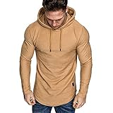 XWLY Hoodie Herren Herbst Winter Einzigartig Mode Bogensaum Design Herren Pullover Urban Klassisch Einfarbig Herren Langarm Outdoor Casual Sport Jugend Jack