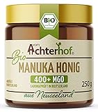 Bio Manuka Honig | 250g | 100% BIO | mit 400+ MGO | in Deutschland laborgeprüfter Methylglyoxal Wert | reines Naturprodukt aus Neuseeland | aus ethischer Imkerei |