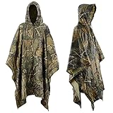 Infreecs Regen Poncho, Wasserdichter Regenponcho für die Jagd Camping, Rad-Regenponcho, Camouflage Rain Poncho, Wandern Regencap