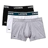 Lacoste Herren 5H3389 Boxershorts, Black/White-Silver Chine, S (3er Pack)