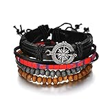 Cosanter Herren Mode Armbänder Mehrschichtiges Gesetztes, EIN Satz von 4 Stücken, Einstellbare Läng