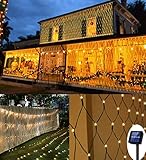 200 LEDs Lichternetz, 3M x 2M Lichterkette Netzlicht, 8 Modi Auto ON/OFF Wasserdichte Mesh Lichtervorhang, Christbaumlichterkette für Weihnachten Party Garten Indoor Outdoor Dekorationen, Warmweiß