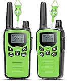 Walkie Talkies für Kinder, Spielzeuge für 3-12 Jahre Jungen Mädchen, 5 Meilen 8 Kanäle Zwei-Wege Radiospielzeug mit Taschenlampe, Handfunkgerät für Outdoor Wandern & Camping (Grün-Schwarz)