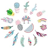 M & A Keleily Patches zum Aufbügeln Niedlich 18 Stück Aufnäher Patches Bügeln Applikationen zum Aufnähen Bügelaufkleber Bügelpatches für Reparatur, Kleidung, Jacken, Taschen, Kinder, Erwachsene, B