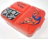 Spiderman Brotdose mit 3 Fächern, Kids Lunchbox,Bento Brotbox für Kinder - ideal für Schule, Kindergarten oder F