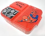 Spiderman Brotdose mit 3 Fächern, Kids Lunchbox,Bento Brotbox für Kinder - ideal für Schule, Kindergarten oder F