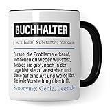 Pagma Druck Tasse Buchhalter lustig, Buchhalter Geschenk, Spruch Buchhaltung Kaffeebecher Geschenkidee, Kaffeetasse Beruf Buchführer Teetasse Abteilung B