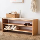 EURYTKS Schuhaufbewahrungsbox,2Tier Holzschuhbank,Schuhregal Aufbewahrungsorganisator mit bequemem Kissen,für Flur,Badezimmer,Wohnzimmer und Flurzum Valentinstag Weihnachten Erntedankfest O