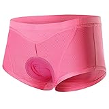 ARSUXEO Gepolsterte Fahrradunterhose Damen, Fahrradunterwäsche 3D Pad Radunterhose Antibakteriell für Radfahren Reiten Sport , Rosa , EU XS / ASIA S