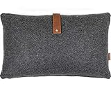 Miqio® Design Kissenbezug aus Filz mit Echtleder (Kissenhülle 'Helsinki') 30x50
