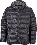 James & Nicholson Herren Daunenjacke Men's Down Jacket XL,Schwarz/G