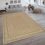 Paco Home In- & Outdoor-Teppich, Flachgewebe Mit Skandi-Muster Und Sisal-Look In Beige, Grösse:200x290