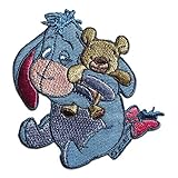 Disney © Winnie Puuh Esel I Aah mit Teddy - Aufnäher, Bügelbild, Aufbügler, Applikationen, Patches, Flicken, zum aufbügeln, Größe: 7,9 x 7,5