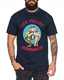 Los Pollos Herren T-Shirt Hermanos Bad Heisenberg Breaking, Farbe:Dunkelblau;Größe:M